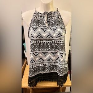 Black and white tank top.